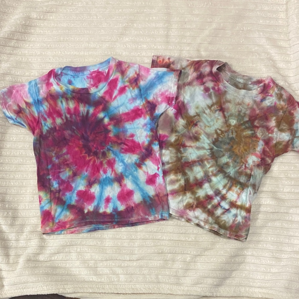 Fruit of the Loom Kids Tie-Dye Tees - Blue, Red, Brown